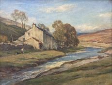 Owen Bowen (Staithes Group 1873-1967): New House Farm 'Langstrothdale - Upper Wharfedale'