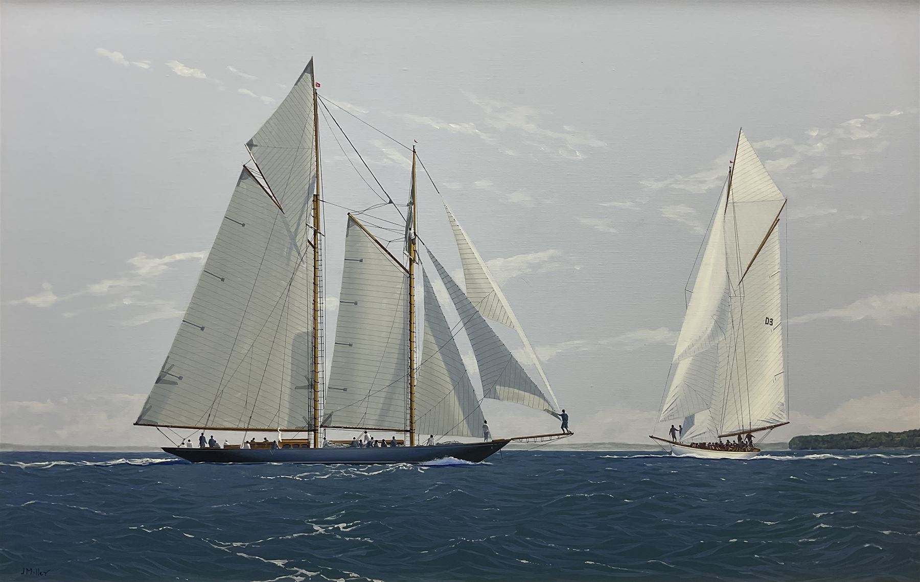 James Miller (British 1962-): 'Mariette and Tuiga off Cowes - Westward Cup 2010'