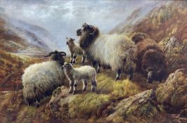 Robert Watson (British 1865-1916): Sheep on a Rocky Bank