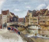 Henry Silkstone Hopwood (Staithes Group 1860-1914): Canal Scene 'Nuremberg'