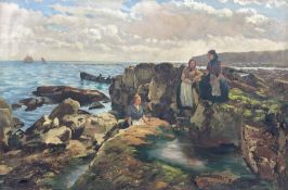 John Falconar Slater (British 1857-1937): 'Low Tide Whitley Bay'