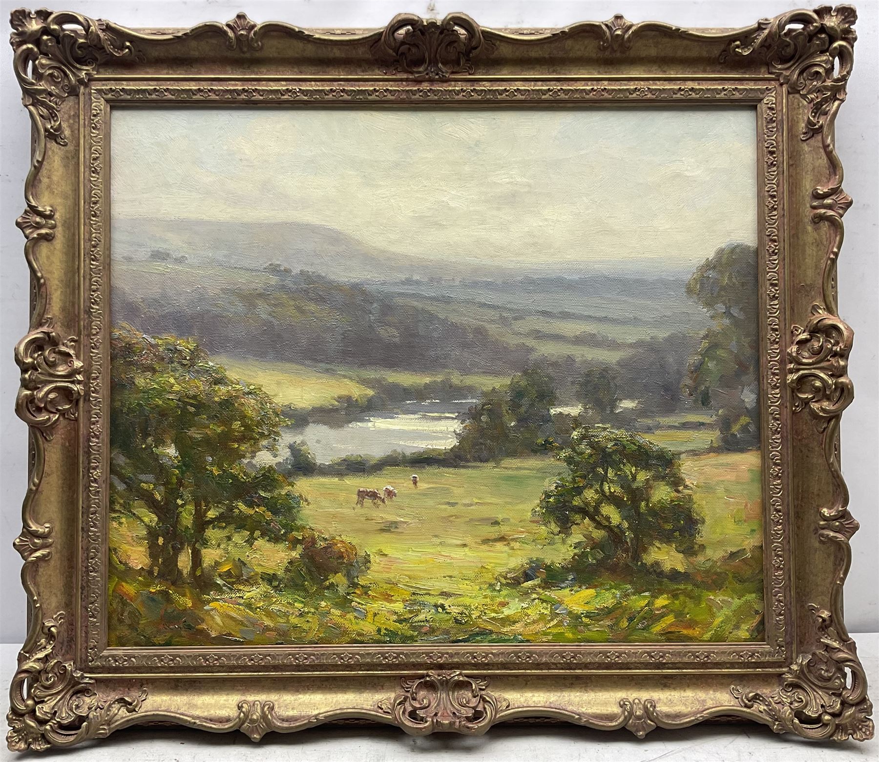 Augustus William Enness (British 1876-1948): View over the River Wharfe - Image 2 of 4