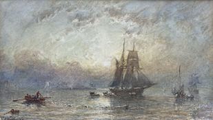 George Weatherill (British 1810-1890): Shipping off Whitby at Sunset