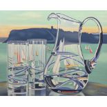 Joy Lomas (British Contemporary): Scarborough North Bay viewed through Glassware