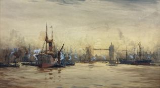 Ernest Dade (Staithes Group 1868-1934): The Pool of London and Tower Bridge