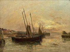 John Hamilton Glass (Scottish 1820-1885): 'Fishing Boats Waiting for the Tide'