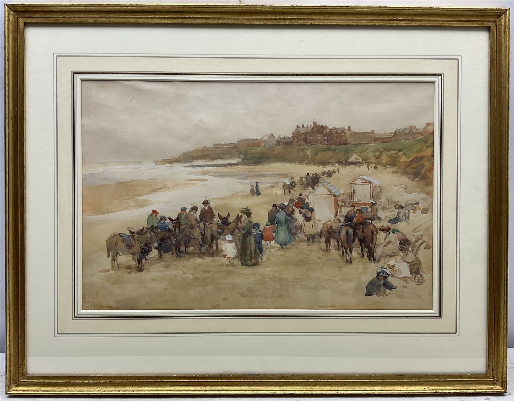 John Atkinson (Staithes Group 1863-1924): 'The Beach at Whitley Bay' - Image 2 of 5