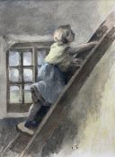 Isabella 'Isa' Jobling (nee Thompson) (Staithes Group 1851-1926): 'The Miller's Daughter' - Climbing