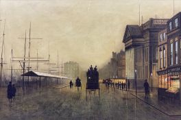 Follower of John Atkinson Grimshaw (British 1836-1893): The Custom House Liverpool Looking North