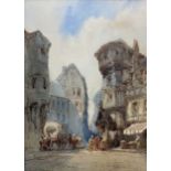 Paul Marny (French/British 1829-1914): French Town Square