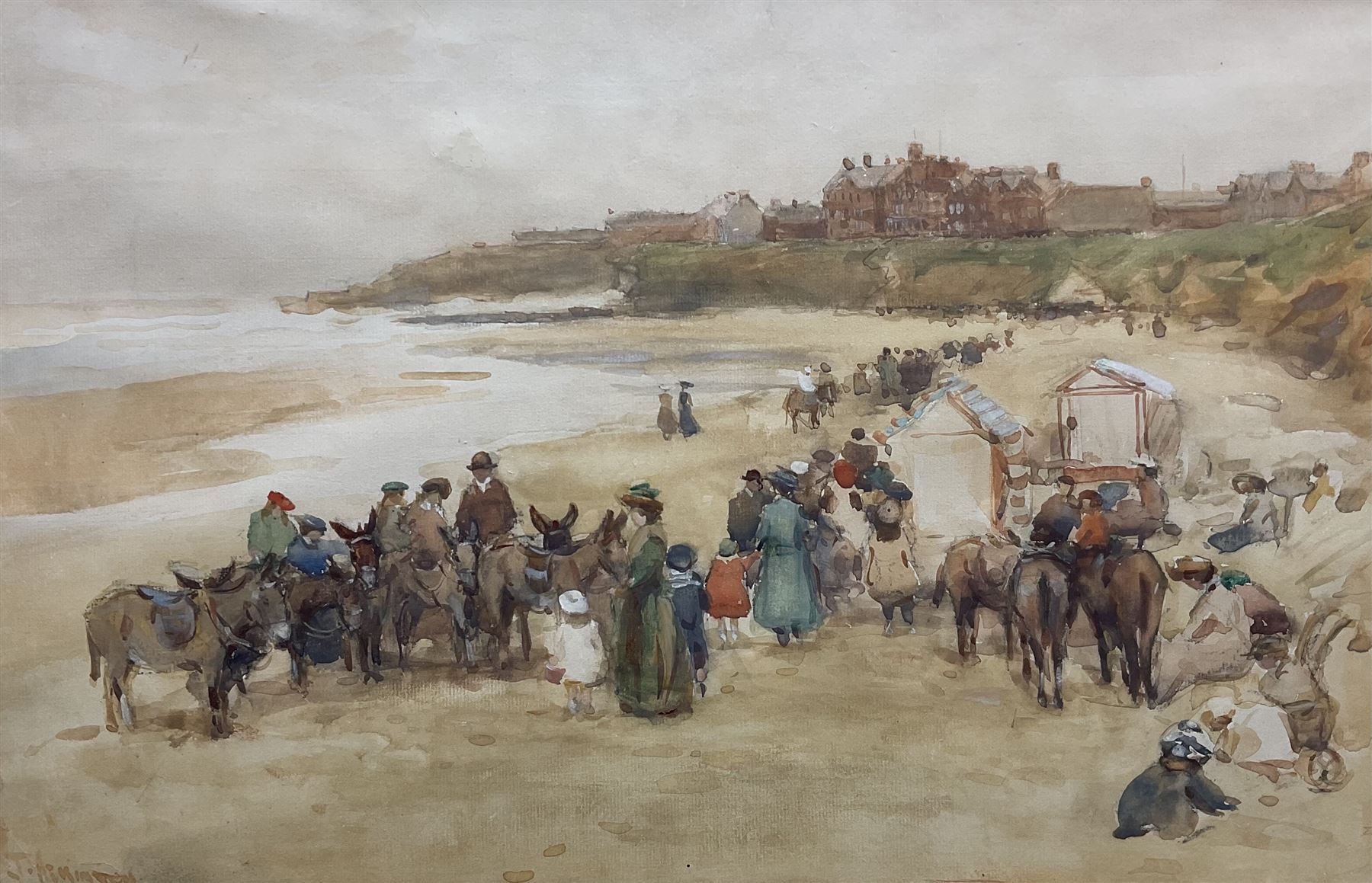 John Atkinson (Staithes Group 1863-1924): 'The Beach at Whitley Bay'