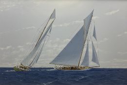 James Miller (British 1962-): 'Columbia and Shamrock II - America's Cup 1901'