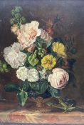Dutch School (19th century): Still Life Vase of Flowers with a Mouse