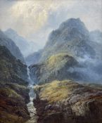 George Blackie Sticks (British 1843-1900): 'Glencoe - Near the Bridge of Three Waters'