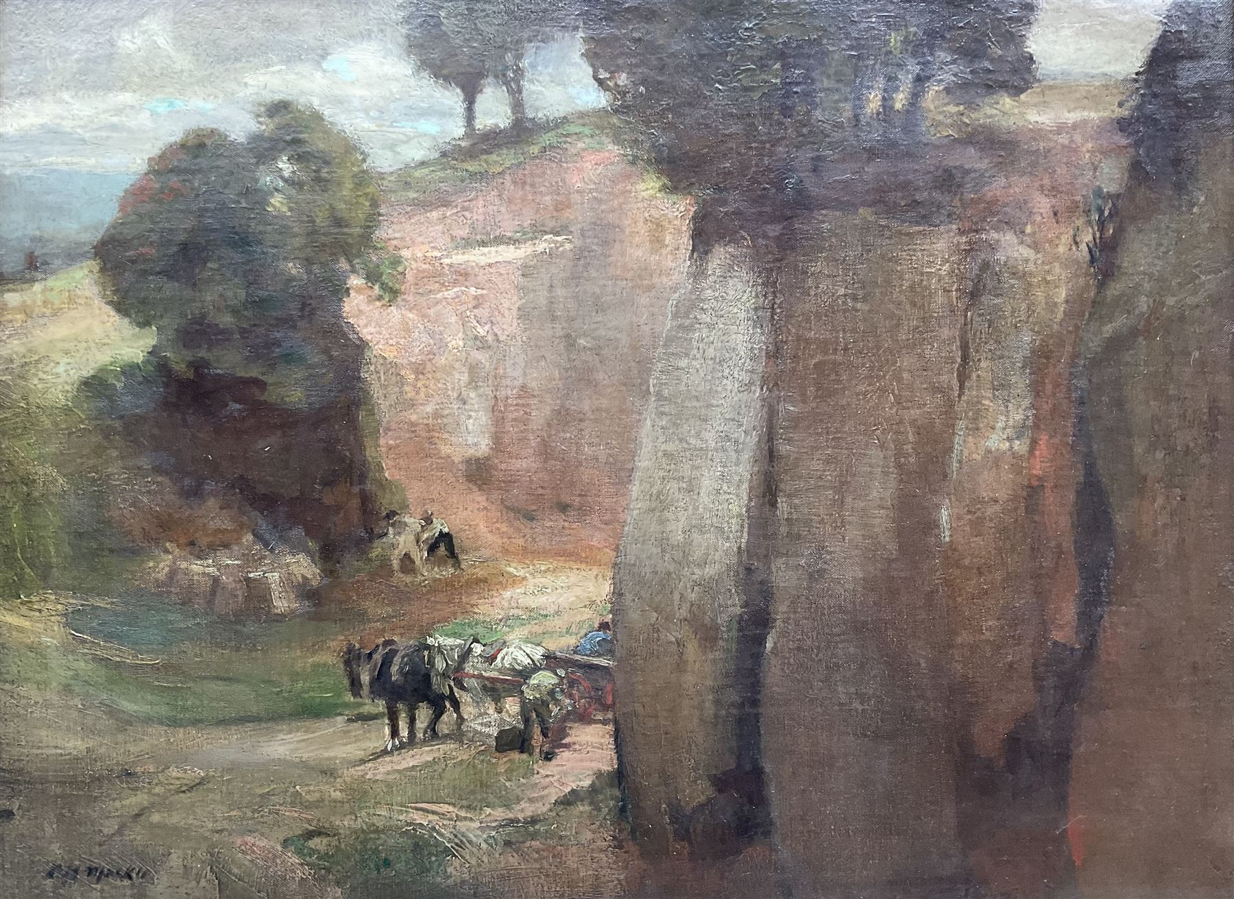 Charles Hodge Mackie (Scottish Staithes Group 1862-1920): 'The Sandstone Quarry' - Hawksworth Wood Q