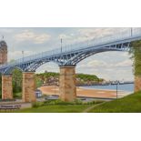 Joy Lomas (British Contemporary): Spa Bridge and the South Bay Scarborough