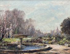 Archibald Kay RSA RSW (Scottish 1860-1935): Stone Fountain in Castle Garden