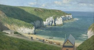 Walter Goodin (British 1907-1992): Panoramic View of 'North Landing Flamborough'