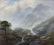 George Blackie Sticks (British 1843-1900): A Glencoe Stream