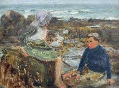 Ernest Higgins Rigg (Staithes Group 1868-1947): Two Children on the Rocks