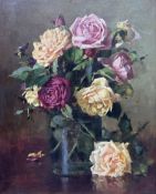 Ernest Higgins Rigg (Staithes Group 1868-1947): Still Life of Roses