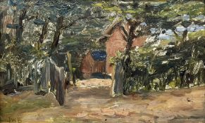 James William Booth (Staithes Group 1867-1953): A Gate at Runswick Bay