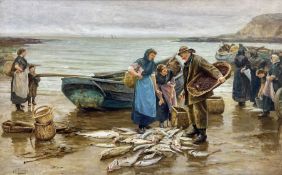 Robert Jobling (Staithes Group 1841-1923): 'A Good Catch' Cullercoats