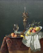 Gregori (Lysechko) Lyssetchko (Russian 1939-): Still Life of Fruit and Wine Glass