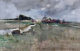 Frank Henry Mason (Staithes Group 1875-1965): Dutch River Landscape