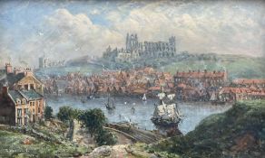 Richard Weatherill (British 1844-1913): Whitby Abbey looking over the Upper Harbour from Mayfield