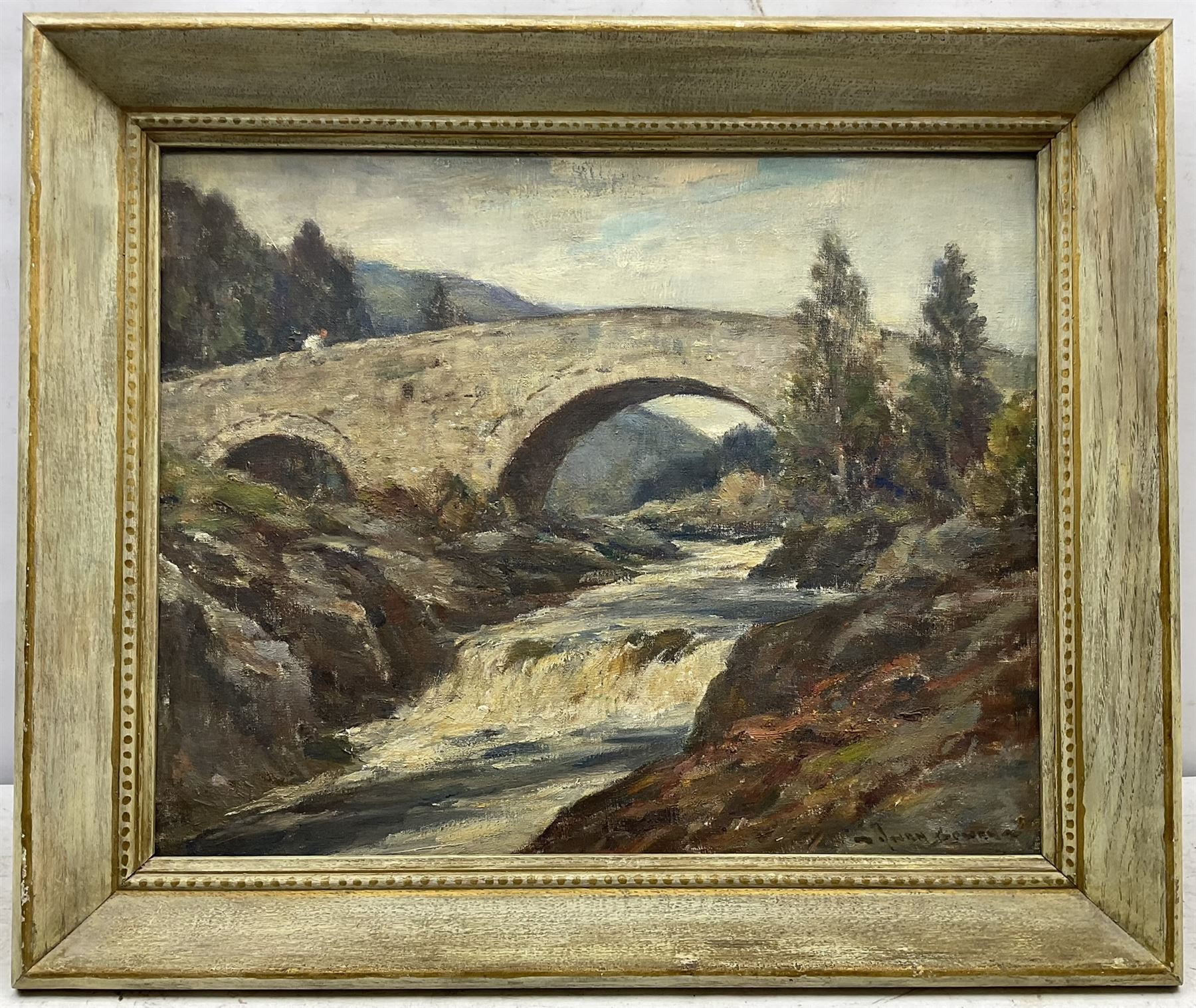 Owen Bowen (Staithes Group 1873-1967): 'A Highland Bridge - Sutherlandshire' - Image 2 of 5