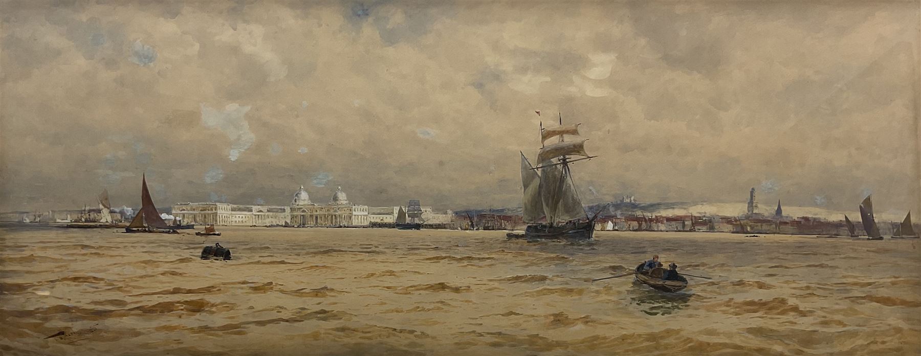 Thomas Bush Hardy RA RBA (British 1842-1897): Shipping on the Thames at 'Greenwich'