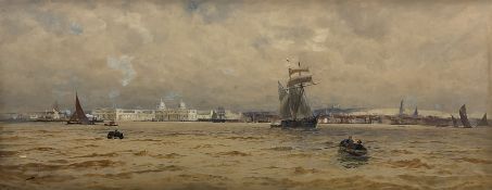 Thomas Bush Hardy RA RBA (British 1842-1897): Shipping on the Thames at 'Greenwich'