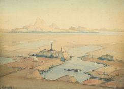 Hirst Walker (Staithes Group 1868-1957): Industrial Desert Landscape