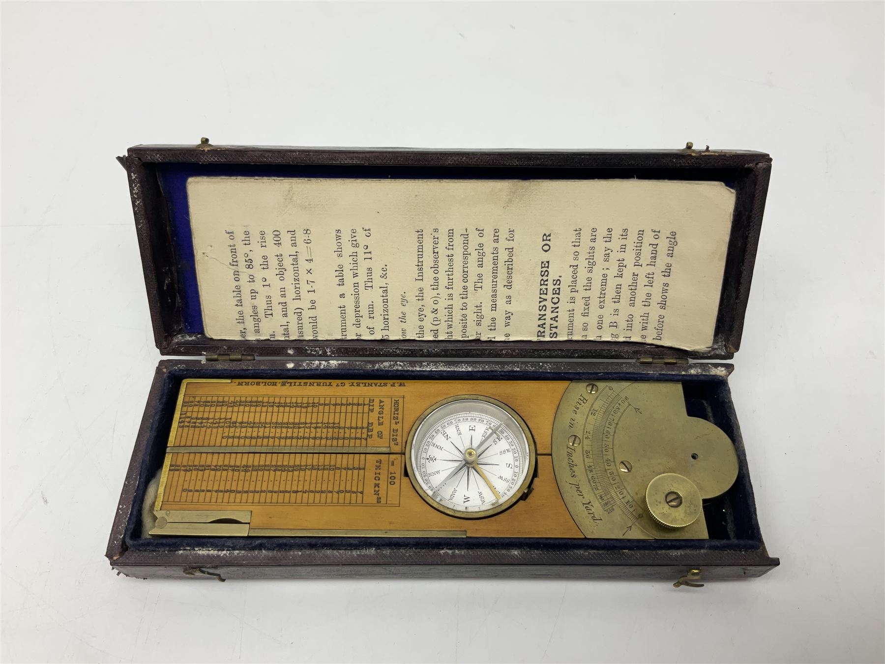 Late 19th/early 20th century boxwood and brass clinometer rule by Stanley - Image 15 of 18