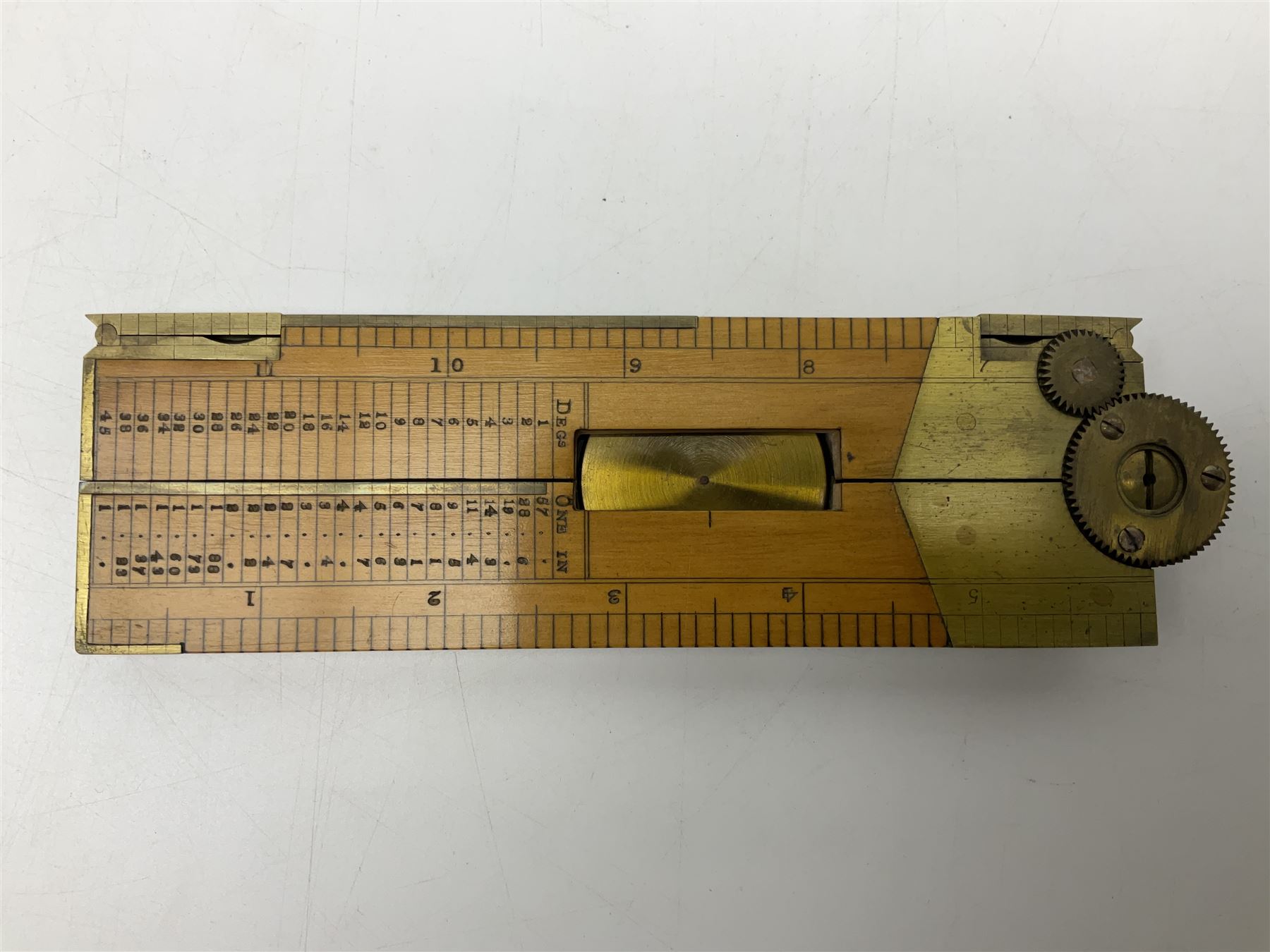 Late 19th/early 20th century boxwood and brass clinometer rule by Stanley - Image 12 of 18
