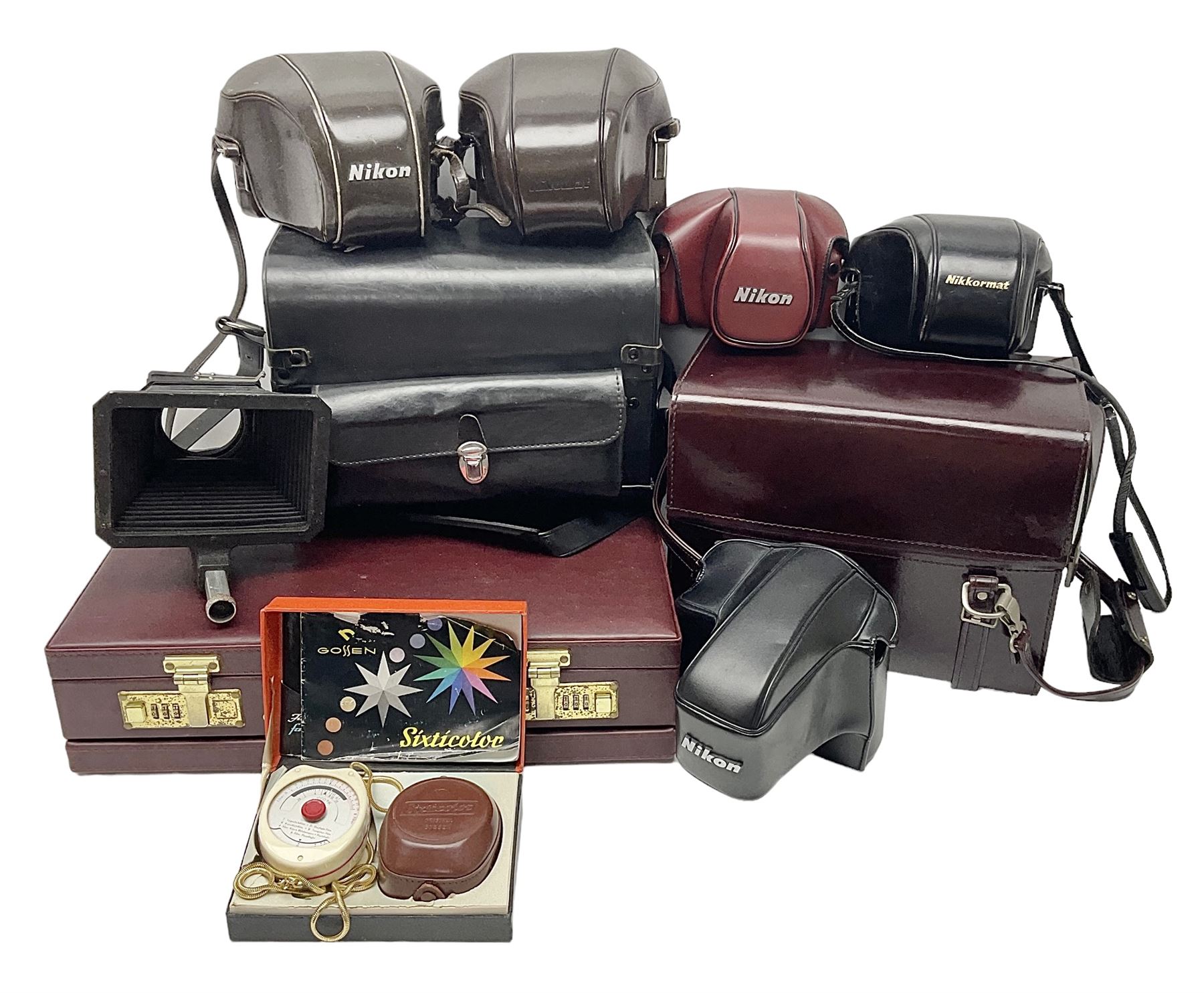 Collection of leather camera cases