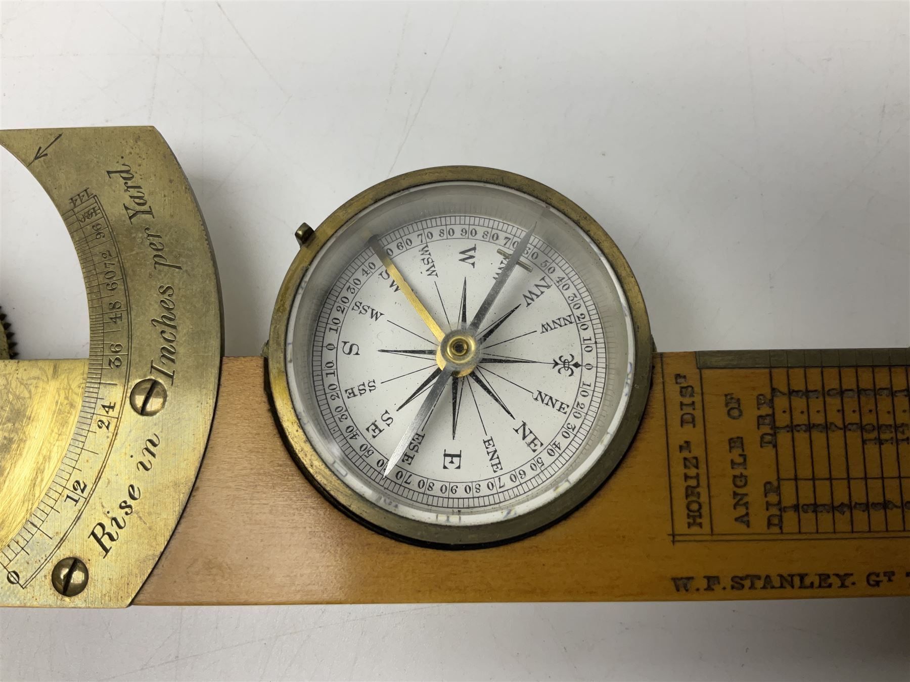 Late 19th/early 20th century boxwood and brass clinometer rule by Stanley - Image 18 of 18