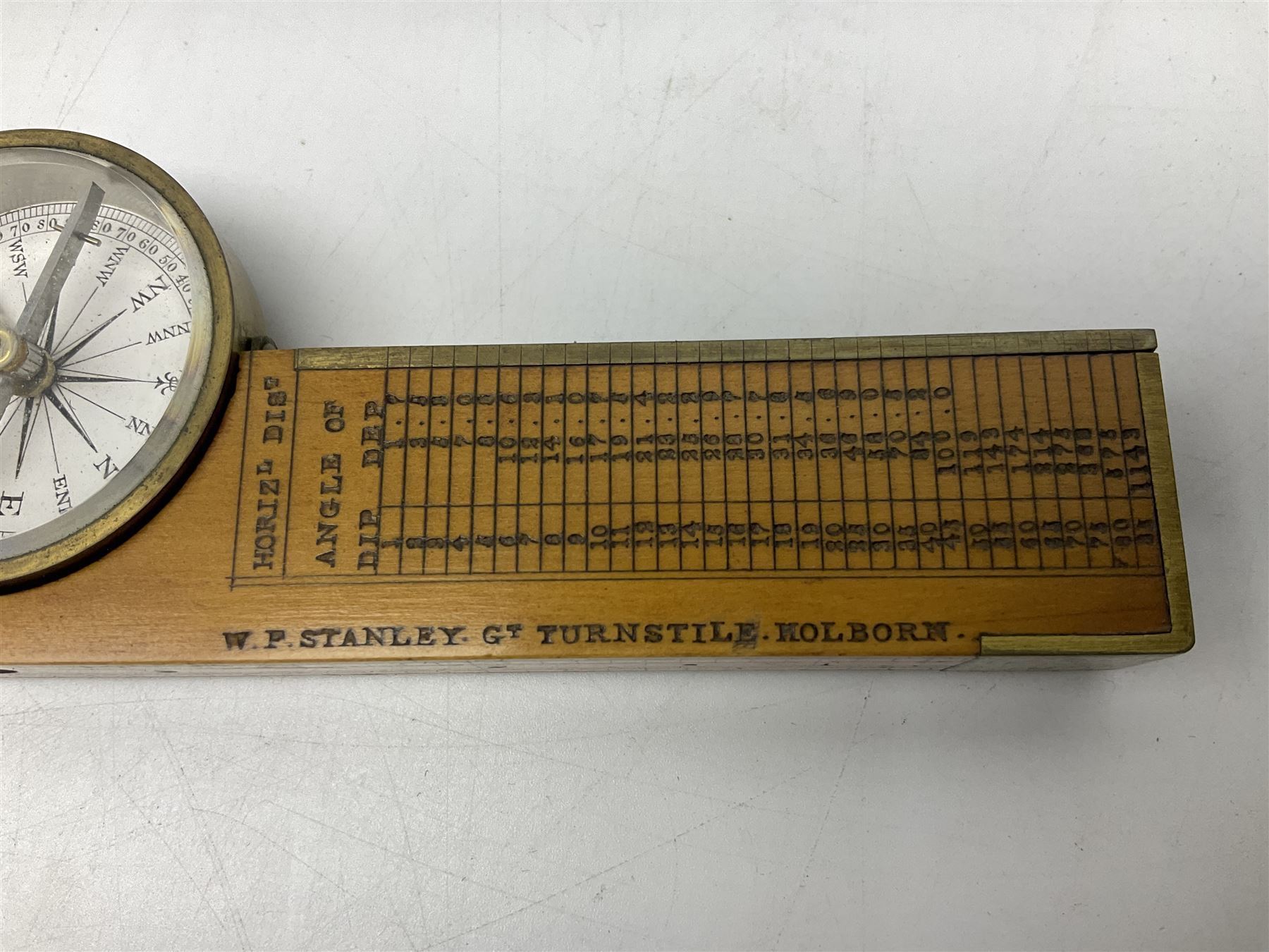 Late 19th/early 20th century boxwood and brass clinometer rule by Stanley - Image 5 of 18