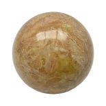 Large pink veined marble sphere