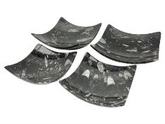 Set of four square dishes in two sizes