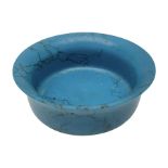 Carved single piece turquoise bowl with fluted rim