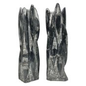 Pair of Orthoceras fossil towers