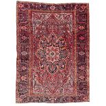 Antique Persian coral ground carpet