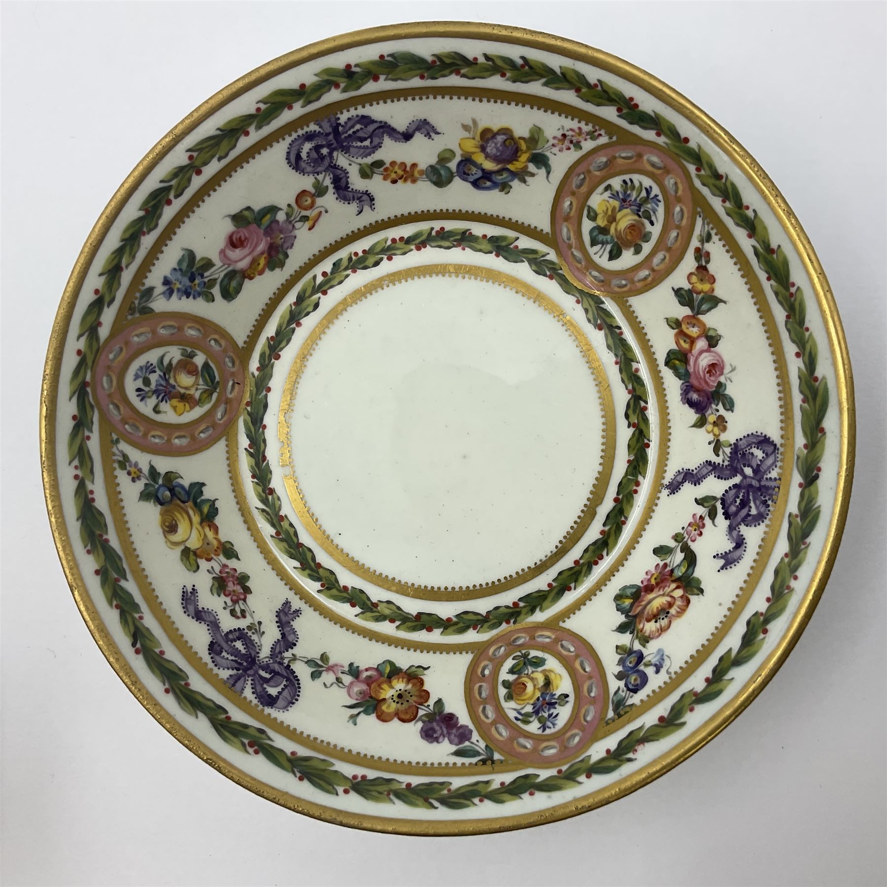 Sevres soft paste porcelain coffee can and saucer with date code for 1780 - Image 3 of 18