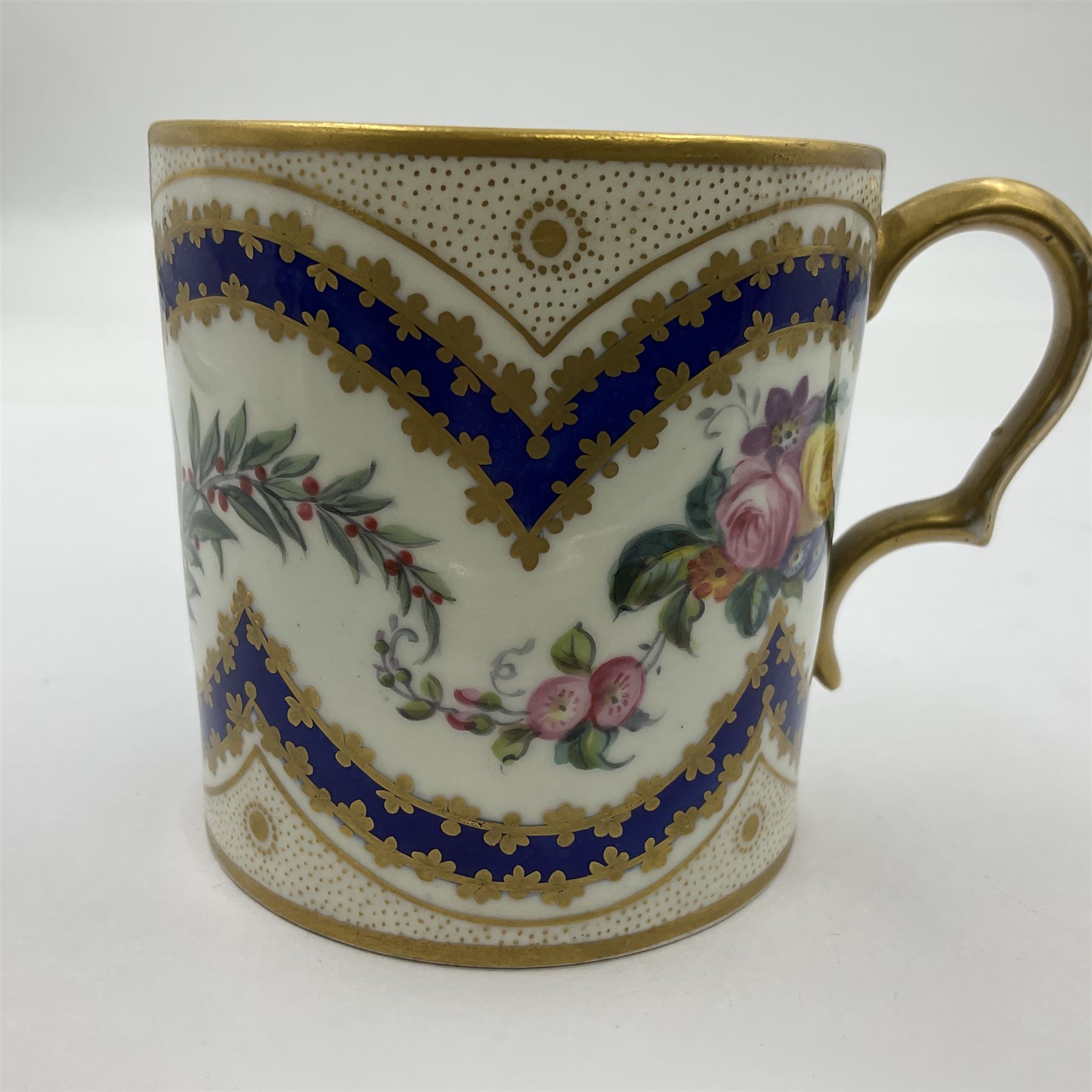 Sevres soft paste porcelain coffee can and saucer with date code for 1767 - Image 15 of 16