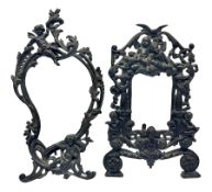 French ornate patinated cast iron picture frame