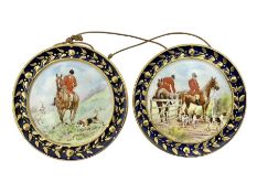 Pair of Royal Crown Derby miniature plaques