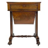 William IV figured mahogany work or sewing table