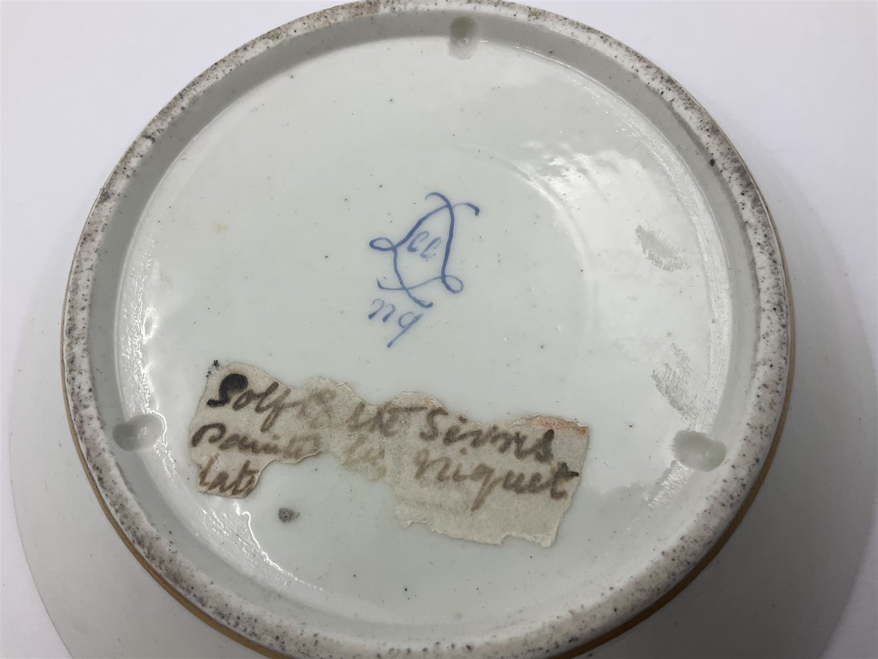 Sevres soft paste porcelain coffee can and saucer with date code for 1780 - Image 10 of 18